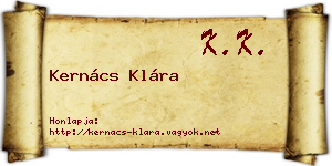 Kernács Klára névjegykártya