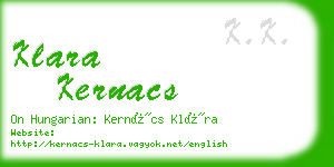 klara kernacs business card